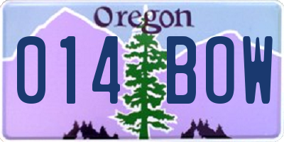 OR license plate 014BOW