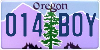 OR license plate 014BOY
