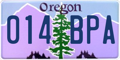 OR license plate 014BPA