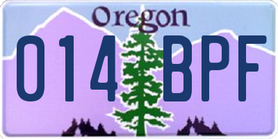 OR license plate 014BPF