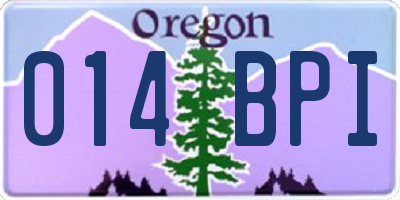 OR license plate 014BPI