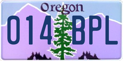 OR license plate 014BPL