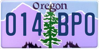 OR license plate 014BPO