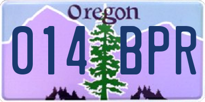 OR license plate 014BPR