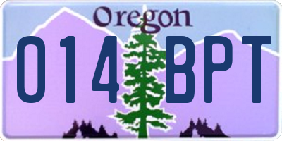 OR license plate 014BPT