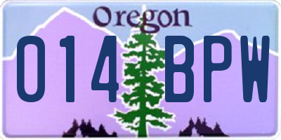 OR license plate 014BPW