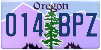 OR license plate 014BPZ
