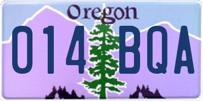 OR license plate 014BQA