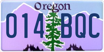 OR license plate 014BQC