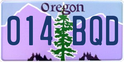 OR license plate 014BQD