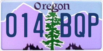 OR license plate 014BQP