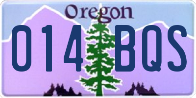 OR license plate 014BQS