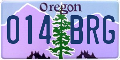 OR license plate 014BRG