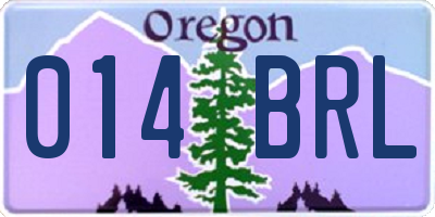 OR license plate 014BRL