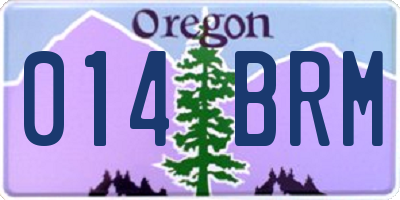 OR license plate 014BRM