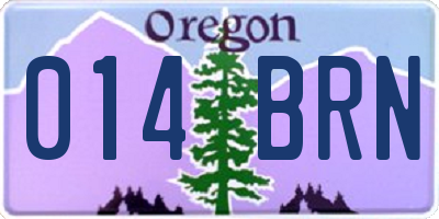 OR license plate 014BRN