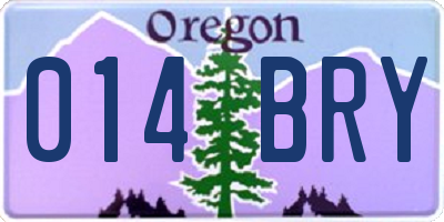 OR license plate 014BRY