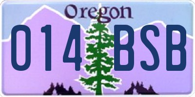 OR license plate 014BSB