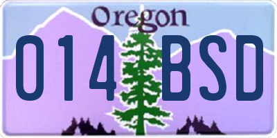 OR license plate 014BSD