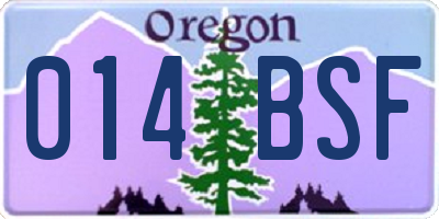 OR license plate 014BSF