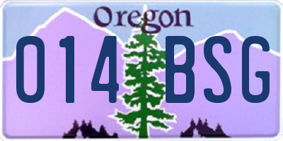 OR license plate 014BSG