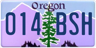 OR license plate 014BSH
