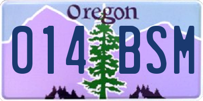OR license plate 014BSM