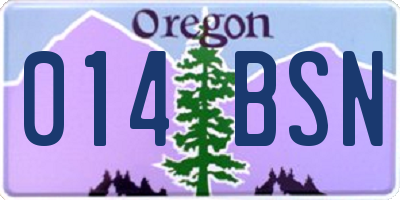 OR license plate 014BSN