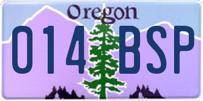 OR license plate 014BSP
