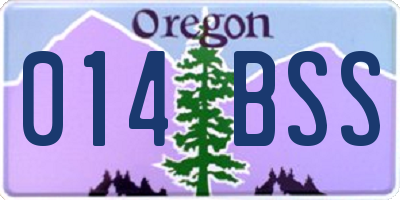 OR license plate 014BSS