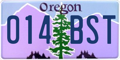 OR license plate 014BST