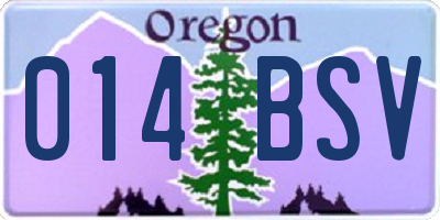 OR license plate 014BSV