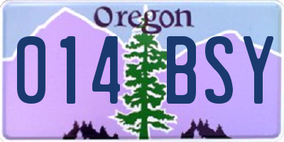 OR license plate 014BSY