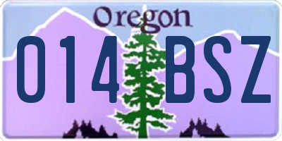 OR license plate 014BSZ