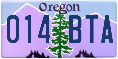 OR license plate 014BTA