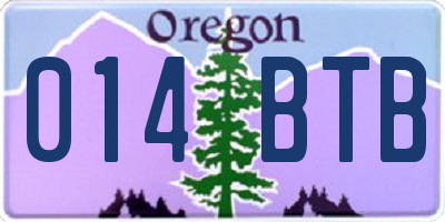 OR license plate 014BTB