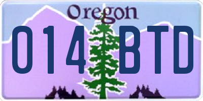 OR license plate 014BTD