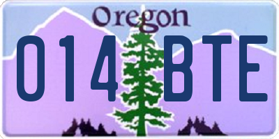 OR license plate 014BTE