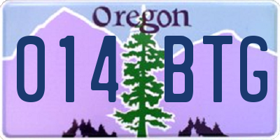 OR license plate 014BTG