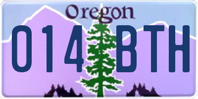 OR license plate 014BTH