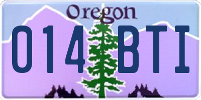 OR license plate 014BTI