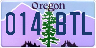 OR license plate 014BTL