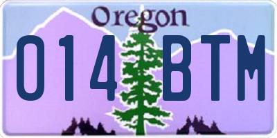 OR license plate 014BTM