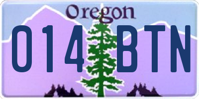 OR license plate 014BTN