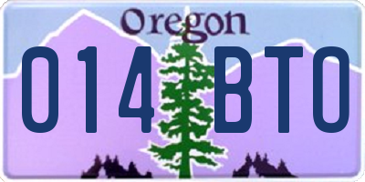OR license plate 014BTO