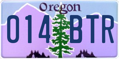OR license plate 014BTR