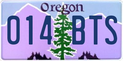 OR license plate 014BTS