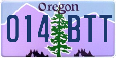 OR license plate 014BTT