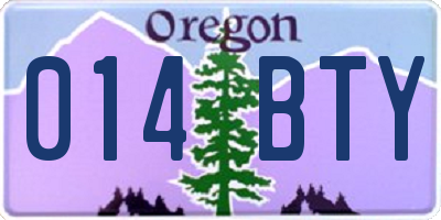 OR license plate 014BTY