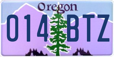 OR license plate 014BTZ